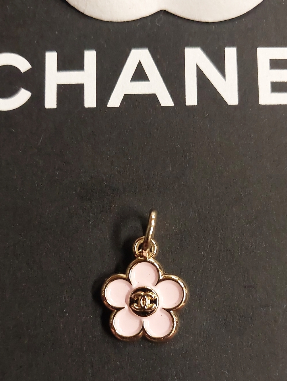 CC Pink Enamel Camellia Charm Pendant